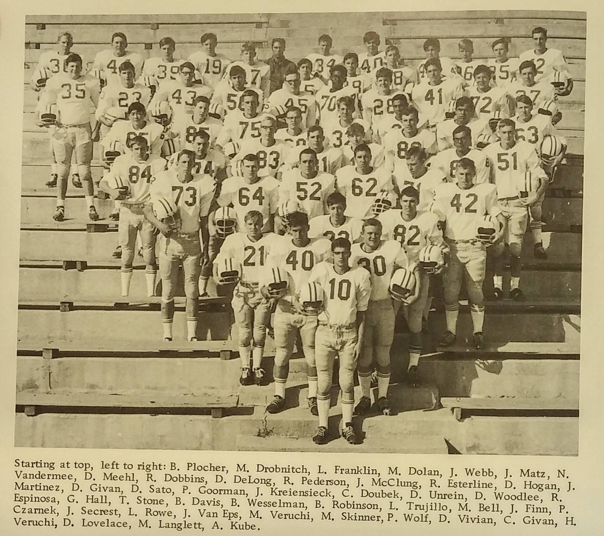 1968 Football Team Picture
