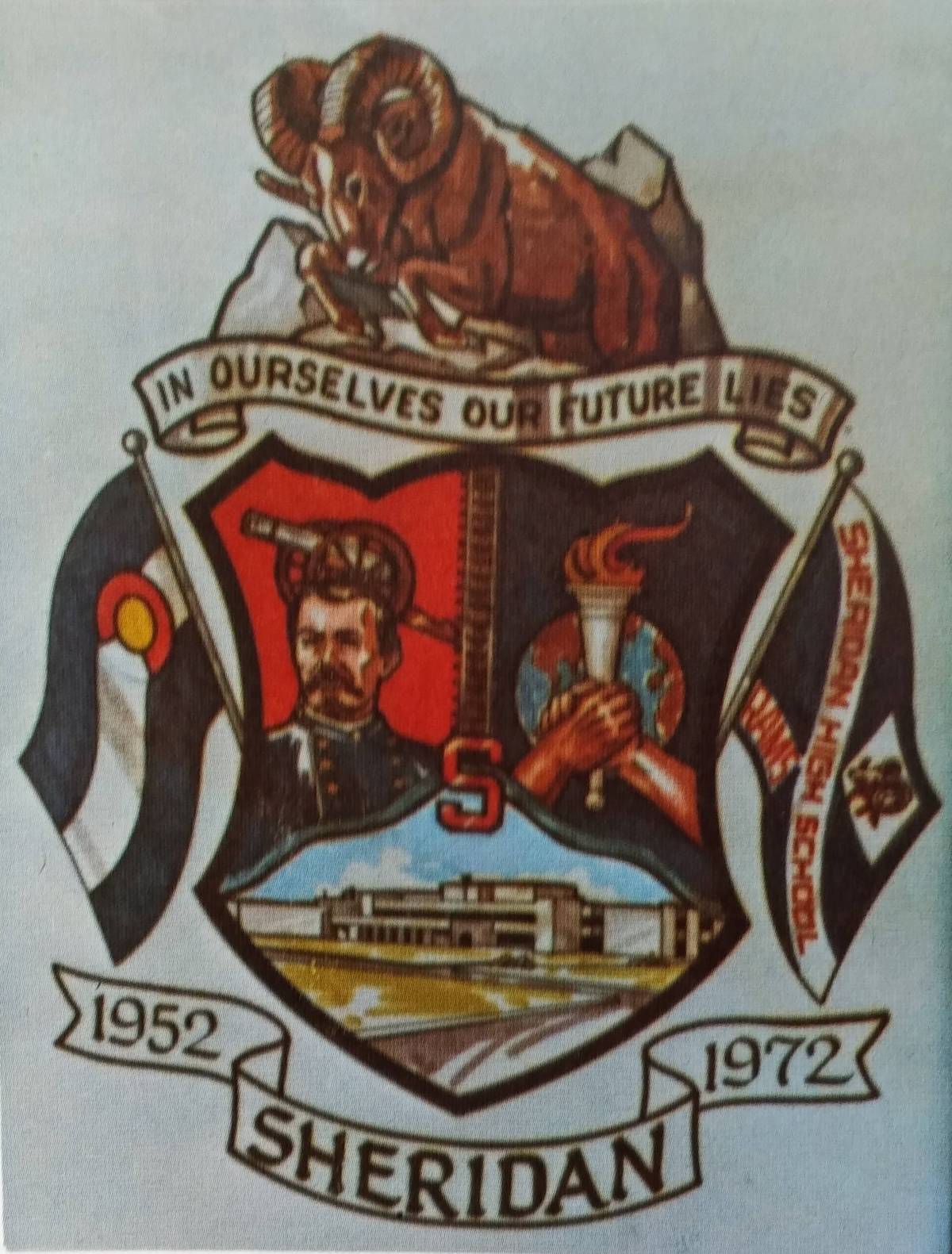 Picture of the Sheridan High School crest from the 1975 school annual.