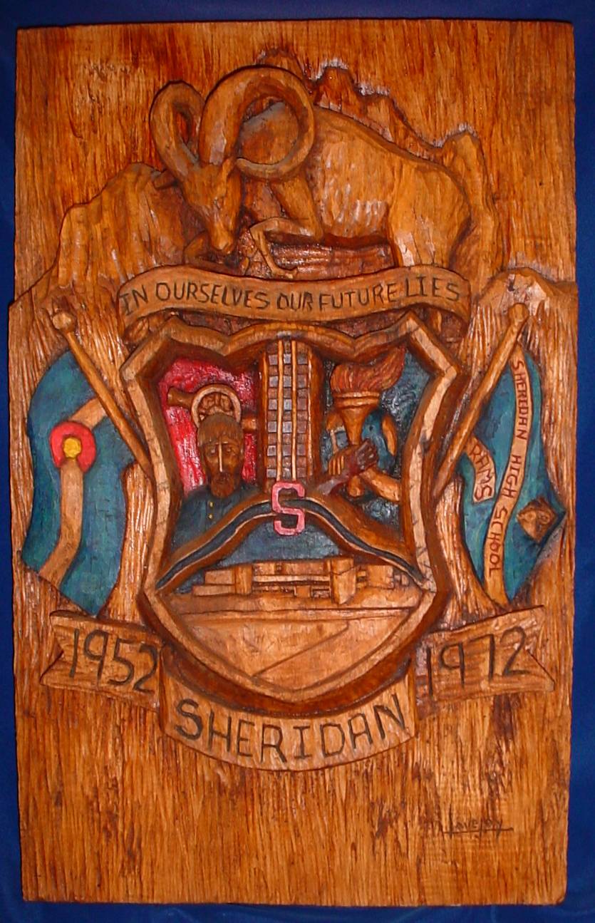 Crest picture from Sheridan High School stationery.